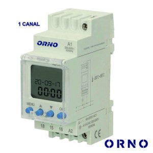 Temporizador Astronómico Digital 16A 230V P/ Calha Din ORNO - (OR-PRE-450)