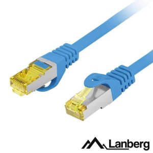 Cabo De Rede S/FTP CAT6A LSZH Cobre Puro 0.25m Azul LANBERG - (PCF6A-10CU-0025-B)