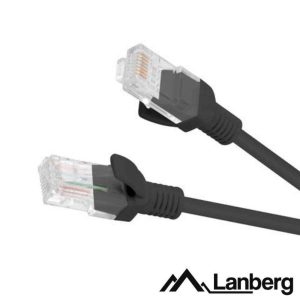 Cabo De Rede U/UTP CAT6 10m Preto LANBERG - (PCU6-10CC-1000-BK)