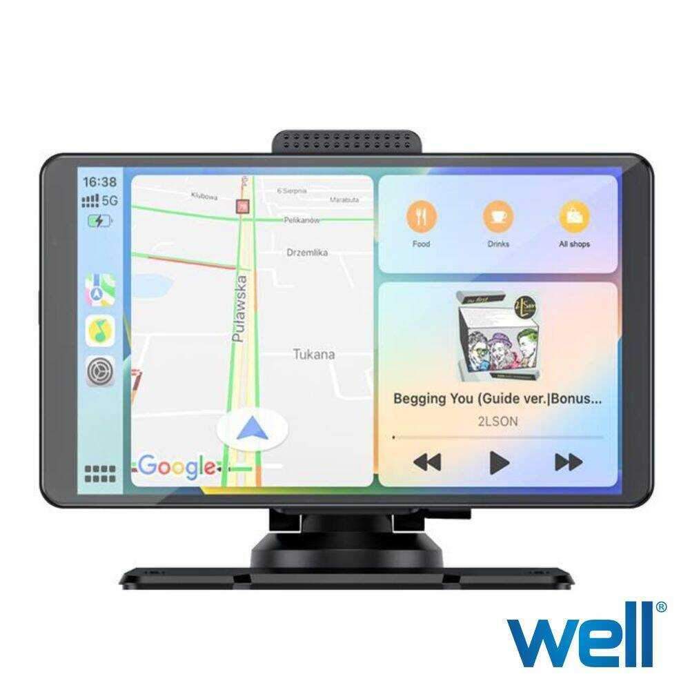 Monitor Auto 7" P/ Tablier Carplay/Android GPS/BT/AUX/FM - (PLAY-CAR-SPIFFY-W)