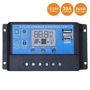 Regulador Painel Fotovoltaico 30a 12/24Vdc 2x USB - (RPS30A/12-24USB)