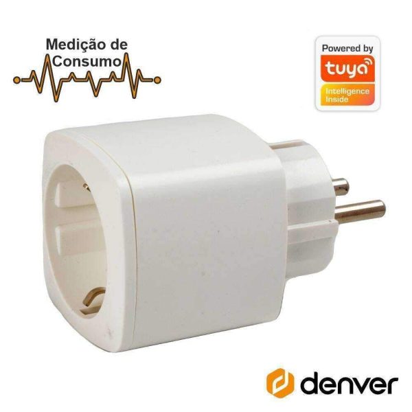Ficha Elétrica Adaptadora 1x Schuko Inteligente WiFi DENVER - (SHP-102)
