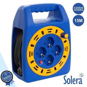 Extensão Elétrica C/ Enrolador 4x Schuko 15m SOLERA - (SLR-7413/2)