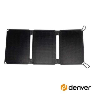 Painel Solar Portátil Dobrável 12V 20W USB-C QC3.0 DENVER - (SOP-10200MK2)
