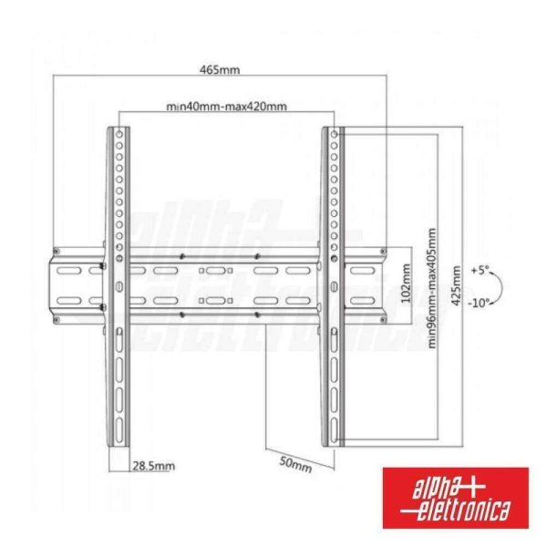 Suporte LCD/ LED 32"/55" Inclinável VESA 400/400 35kg ALPHA - Image 2