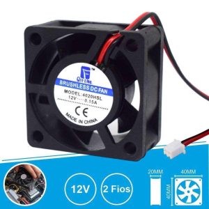 Ventilador 12V 40x40x20mm 2 Fios - (VEN4020/12A)