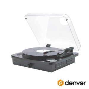 Gira-Discos 331-3/45/78RPM Vintage 2x10W BT/USB/SD DENVER - (VPL-230B)