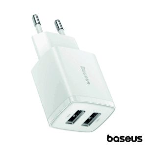 Alimentador Comutado 2xUSB-A 10.5W Branco BASEUS - (CCXJ010202)