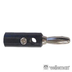 Ficha Banana 4mm Preta VELLEMAN - (CM2B)