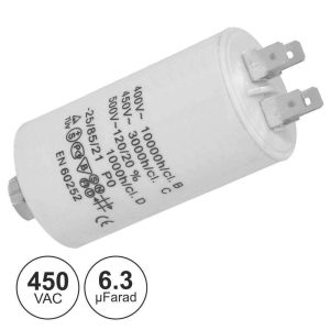 Condensador Arranque 6.3uf 450V + Terra - (COA6.3/450)