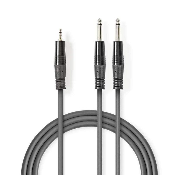 Cabo Jack 3.5mm Macho St / 2x Jack 6.35mm Macho Mn 1.5m - (COTH23200GY15)
