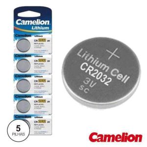 Pilha Lítio Botão Cr2032 3v 220ma 5x Blister CAMELION - (CR2032-BP5)