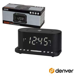 Relógio Despertador FM Qi/USB DENVER - (CRQ-110)