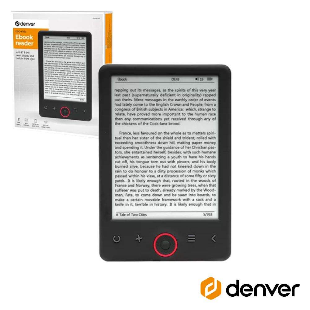 Leitor E-book 6" 4GB DENVER - (EBO-635L)