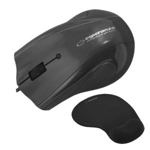 Rato Óptico 1200DPI USB C/ Tapete de Gel Preto - (EM125K)