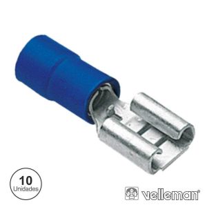 Terminal Faston Fêmea Isolado 6.4mm 10X Azul VELLEMAN - (FBF6)