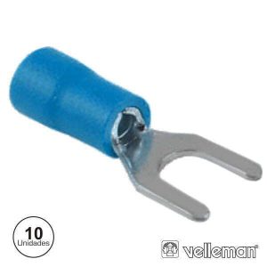 Terminal Forquilha Isolado 3.7mm 10X Azul Blister - (FBY3)