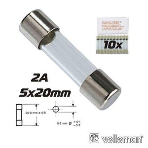 Fusível 5x20 Fusão Rápida 2A (10X) VELLEMAN - (FF2N)