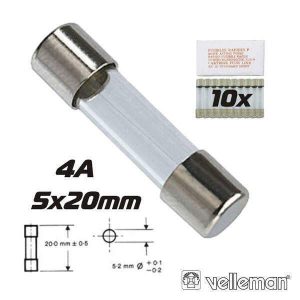 Fusível 5x20 Fusão Rápida 4a (10X) VELLEMAN - (FF4N)