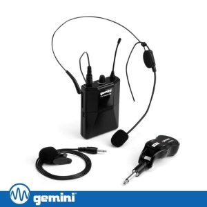 Microfones Headset + Lapela UHF S/ Fios GEMINI - (GMU-HSL100)