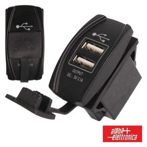 Tomada USB Dupla De Embutir 12-24Vdc P/ 5vdc - (KR172)