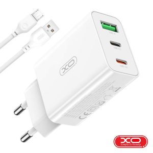 Alimentador USB-A / 2x USB-C PD QC XO - (L101)