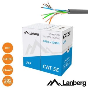 Cabo De Rede U/UTP CAT5E Rígido 305m Cinzento LANBERG - (LCU5-10CC-0305-S)