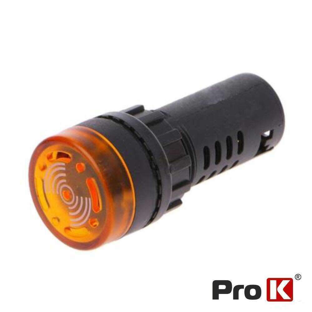 Luz Piloto Redondo De Painel 29mm 230V C/ Besouro Laranja - (LPR220BOR)