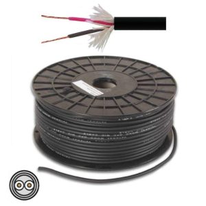 Cabo Microfone 2 Condutores + Malha 2x0.35mm² Ø6mm Preto - (MC002)