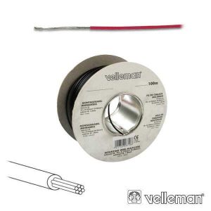 Cabo Multifilar Vermelho 0.20mm Rolo 100m VELLEMAN - (MOWR)