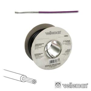 Cabo Multifilar Violeta 0.20mm Rolo 100m VELLEMAN - (MOWV)