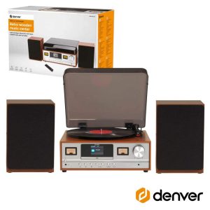 Gira-Discos 33/45/78RPM Vintage AUX/FM DAB+/CD DENVER - (MRD-52LW)