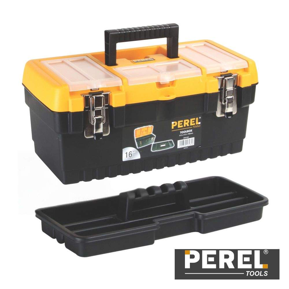 Caixa Ferramentas C/ Fechos Metálicos 413x212x186mm PEREL - (OM16M)