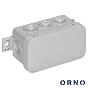 CAIXA DE DERIVAÇÃO ESTANQUE C/ 8 CONES 80X45X41mm ORNO - (OR-JB-13805/G)