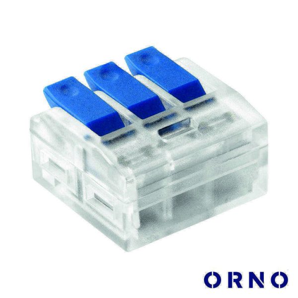 Ligador Rápido C/ Patilha 3 Condutores 0.75-4mm² 6x ORNO - (OR-SZ-8017/3/B6)