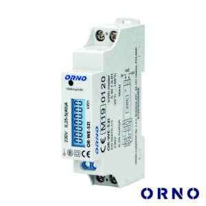 Contador de Energia 230V/40A 1 Módulo P/ Calha Din ORNO - (OR-WE-521)