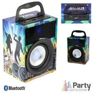Coluna Bluetooth Portátil 10W USB/SD/FM/Aux/Bat PARTY - (PARTY-DISCO1)