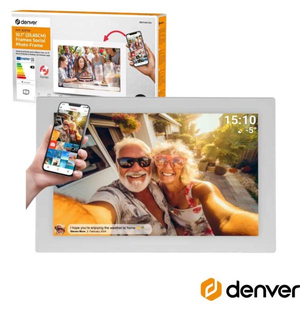 Moldura Digital FRAMEO 10.1" Wi-Fi Branco DENVER - (PFF-1037WMK3)