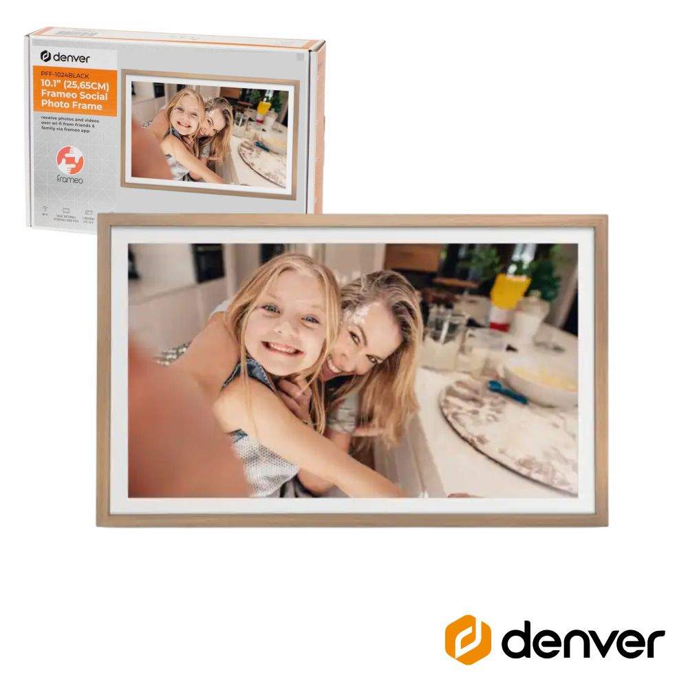Moldura Digital FRAMEO 31.5" Madeira Wi-Fi DENVER - (PFF-3263LW)