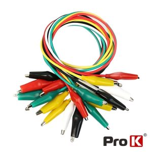 Conjunto 10 Fios 50cm C/ Garras Crocodilo 28mm PROK - (PKPC10/28)