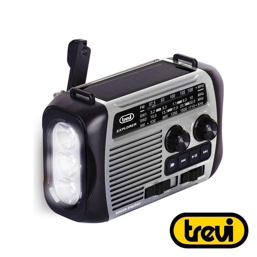 Rádio Portátil AM/FM/SW/BT/SD Painel Solar Dínamo TREVI - (RA7F30BT)