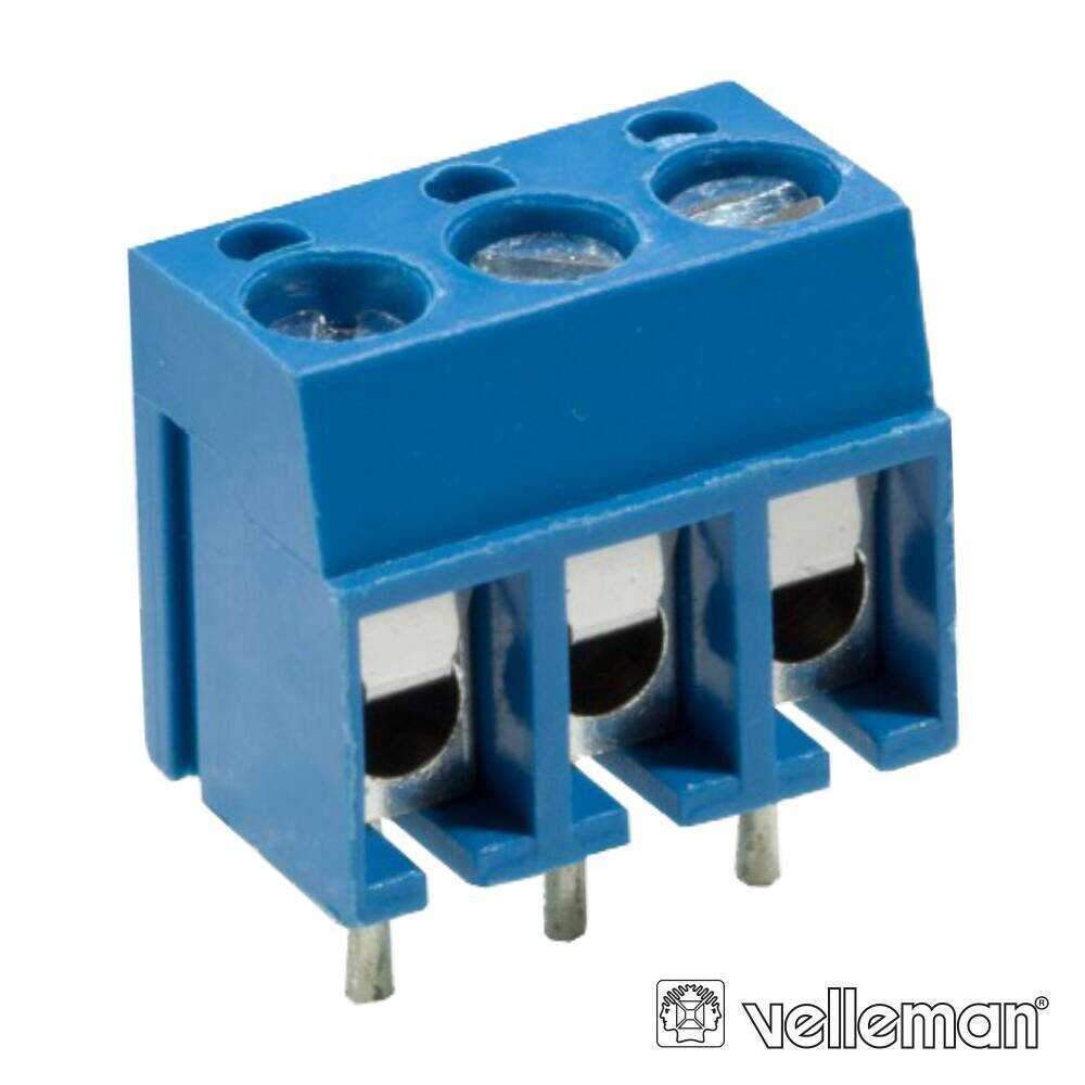 Bloco De Terminais C/ 3p De 5mm VELLEMAN - (SCREW03)