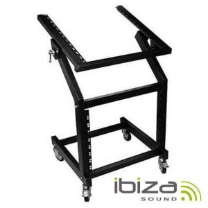 Suporte Rack 19" 12u+9u Rodas 1M 50kg IBIZA - (SR002)