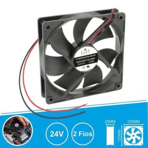Ventilador 24V 120x120x25mm 2 Fios KLD024PP120CSWS LUFT - (VEN12025/24A)