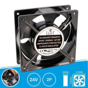 Ventilador 24V 120x120x38mm 2 Pinos KLA024AP120ASTH LUFT - (VEN12038/24A)
