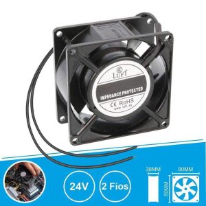 Ventilador 24V 80x80x35mm 2 Fios KLA024AP080ASWS LUFT - (VEN8038/24A)