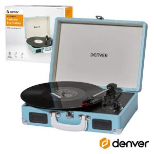 Gira-Discos 33/45/78RPM Vintage 2x1W Azul - (VPL-120BLUE)