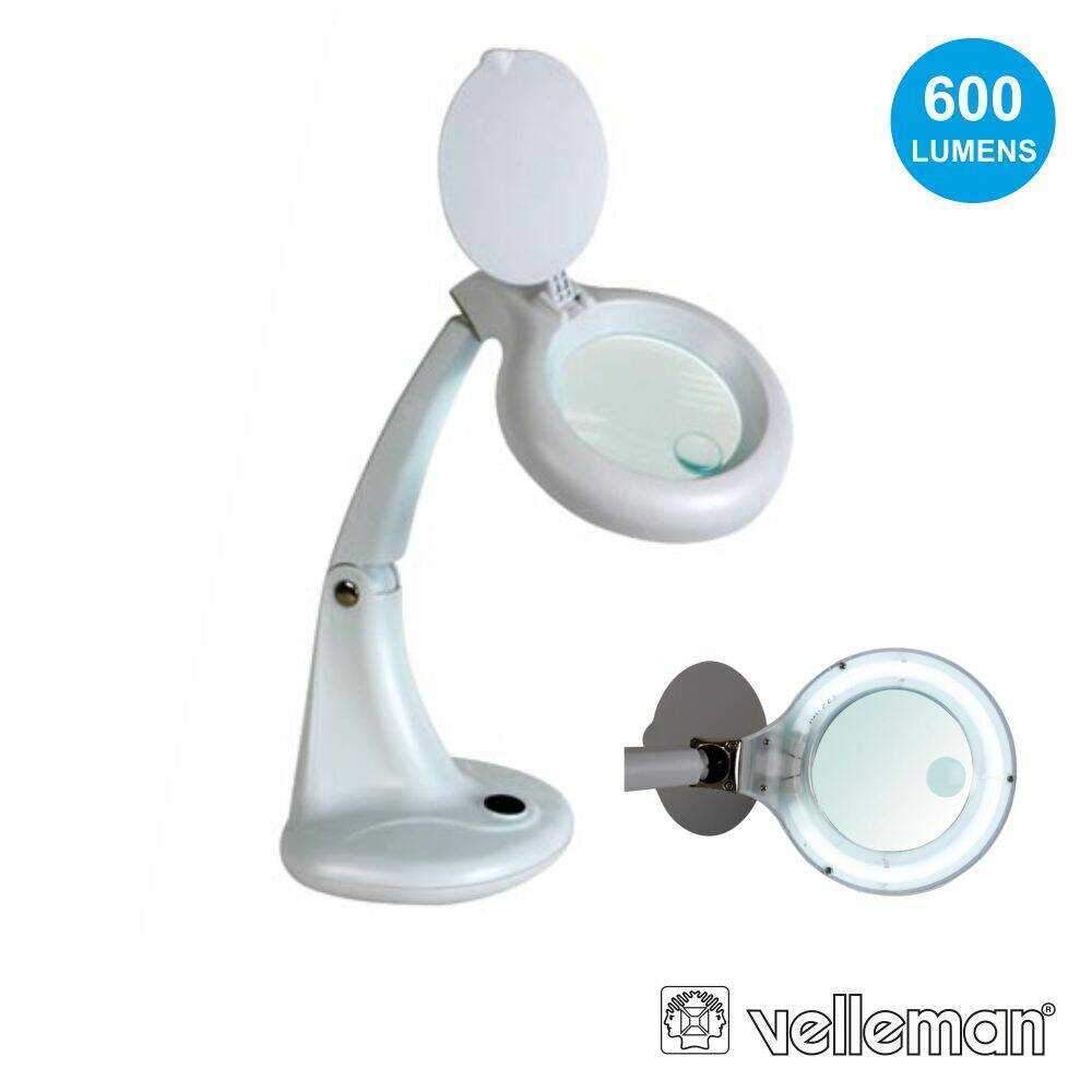 Candeeiro C/ Lupa Secretária 3+12 Dioptrias 12W Branco - (VTLAMP10)