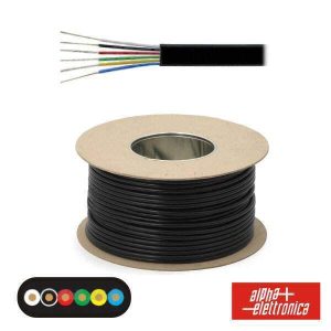 Cabo Telefone 6 Condutores 6x0.14mm Dim 6.9x2.55 Preto - (WTR496N/T)