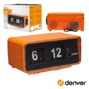 Relógio Despertador FM Pll Retro Laranja C/ Palhetas DENVER - (CR-425)